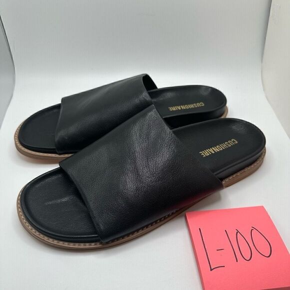 CUSHIONAIRE Women's one band footbed sandal with +Comfort 9 BLACK - Picture 3 of 7